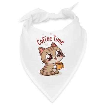 Kitten Coffee süßer Moment - Bandana - Weiß - Vorne