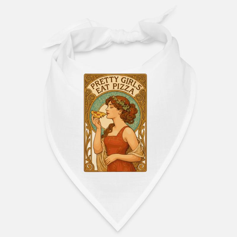 Pizza hübsche Mädchen Art Nouveau Spruch Geschenk Bandana