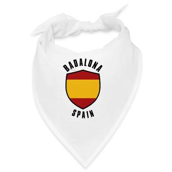 Schild der spanischen Flagge in rot-gelber Farbpalette - Bandana - Weiß - Vorne