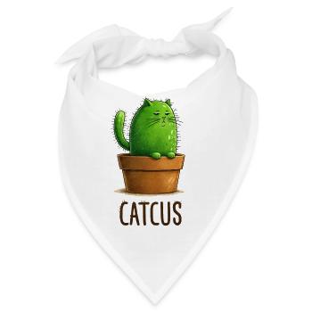 Catcus – Kaktuskatze mit Attitude - Bandana - Weiß - Vorne