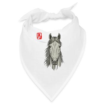 Pferd Asiatisch - Bandana - Weiß - Vorne