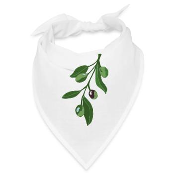 Olivenzweig Botanik Illustration - Bandana - Weiß - Vorne