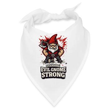 Böser Gnom, Dunkler Gnom, Goth-gnom, Lustiger Gnom - Bandana - Weiß - Vorne