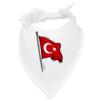 Türkei Fahne - Bandana - Weiß - Vorne