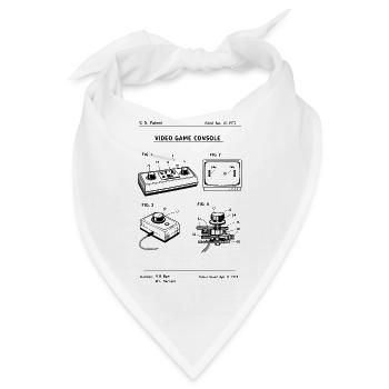 Retro-Spielkonsolen-Blueprint-Patent - Bandana - Weiß - Vorne