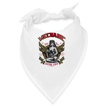 Mechanische Motorwerkstatt - Bandana - Weiß - Vorne