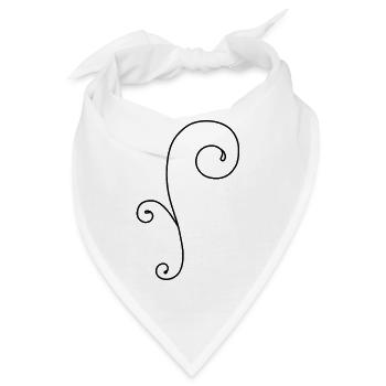 Verspielter Wirbel - Bandana - Weiß - Vorne