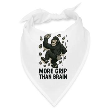 More Grip Than Brain – Gorilla beim Bouldern - Bandana - Weiß - Vorne
