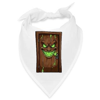 Dämonische Türgesichter Holz - Bandana - Weiß - Vorne