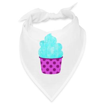Eis Eiscreme Eiskrem Dots Punkte Softeis Sommer - Bandana - Weiß - Vorne