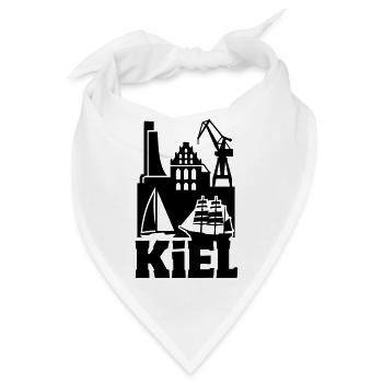 Kiel Silhouette Wahrzeichen - Bandana - Weiß - Vorne