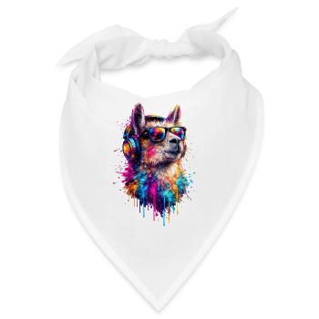 Lama Pop Art - Bandana - Weiß - Vorne