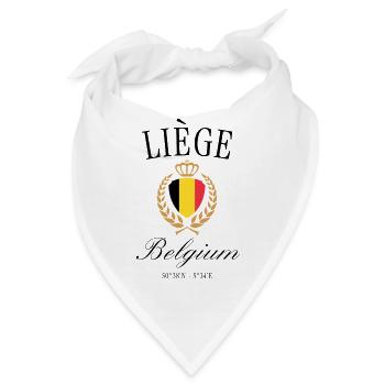 Lüttich Belgien Wappen Krone – Reise Souvenir - Bandana - Weiß - Vorne