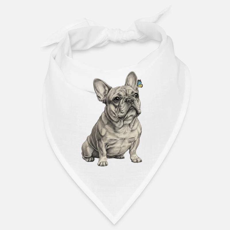 Bouledogue avec accent papillon Bandana