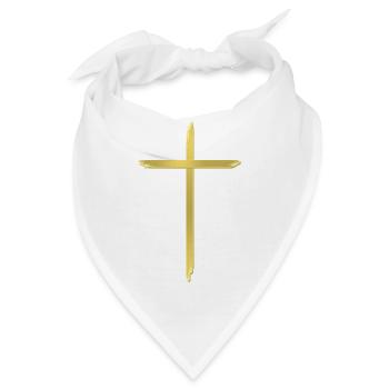 Goldenes Kreuz Pinselstrich - Bandana - Weiß - Vorne