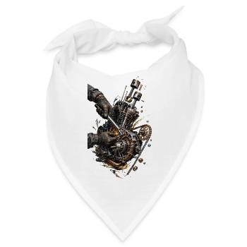 Steampunk-Cutaway-Mechanikmotor - Bandana - Weiß - Vorne