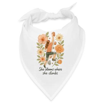 She blooms where she climbs - Bouldern & Blumen - Bandana - Weiß - Vorne