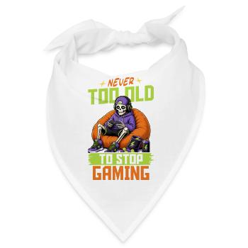 Skeleton Gamer Gaming Halloween - Bandana - Weiß - Vorne