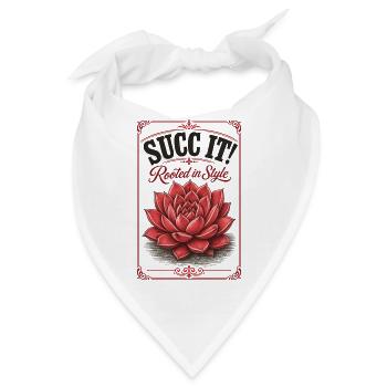 Succ It Rooted In Style Sukkulentenliebhaber - Bandana - Weiß - Vorne