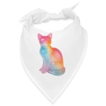 Regenbogenkatze Prisma - Bandana - Weiß - Vorne