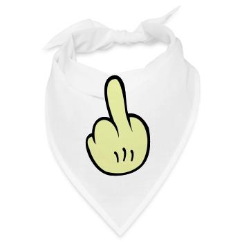 Mittelfinger Comic - Bandana - Weiß - Vorne