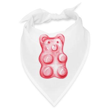 Gummibärchen rosa Aquarell - Bandana - Weiß - Vorne