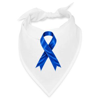 Autismus Awareness – Blaue Schleife - Bandana - Weiß - Vorne