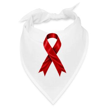 AIDS Awareness – Rote Schleife - Bandana - Weiß - Vorne