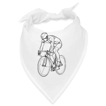 Fahrradfahrer Skizze - Bandana - Weiß - Vorne