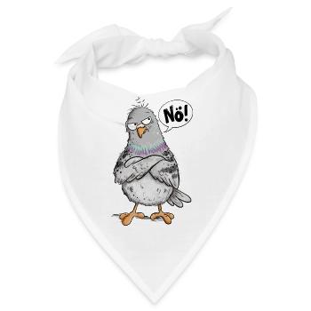 Nö Taube Lustige Stadttaube Vogel Statement Humor - Bandana - Weiß - Vorne