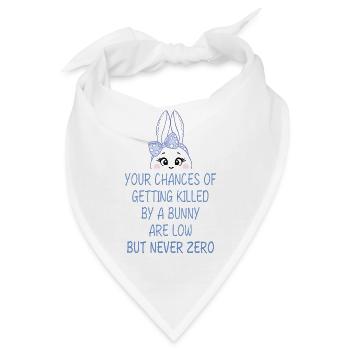 Humorvoller Bunny-Warnhinweis - Bandana - Weiß - Vorne