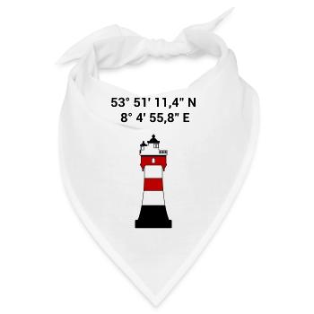 Leuchtturm Roter Sand Seefahrt Segeln Nordsee - Bandana - Weiß - Vorne