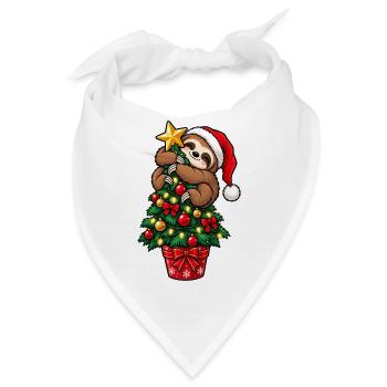 Weihnachten Faultier Tannenbaum Geschenkidee - Bandana - Weiß - Vorne