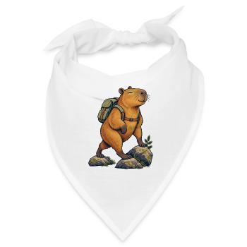 Capybara in Autumn Leaves - Bandana - Weiß - Vorne