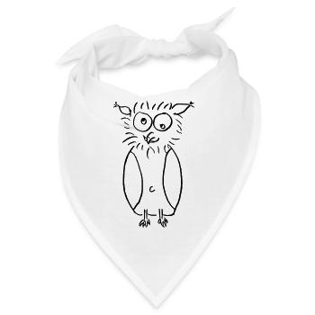 Eule  - Bandana - Weiß - Vorne