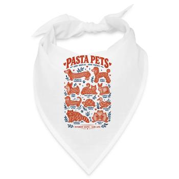 Pasta Pets Lustige Nudeltiere Hunde Katzen Humor - Bandana - Weiß - Vorne