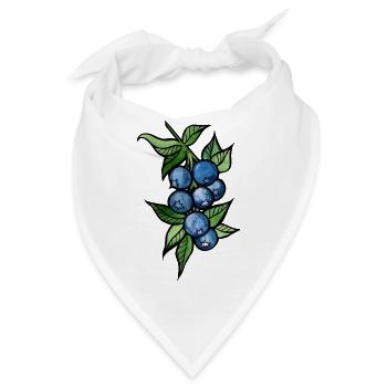 Blaubeer-Aquarellcluster - Bandana - Weiß - Vorne