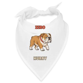 Zero Hurry – Fauler Bulldoggen-Humor - Bandana - Weiß - Vorne