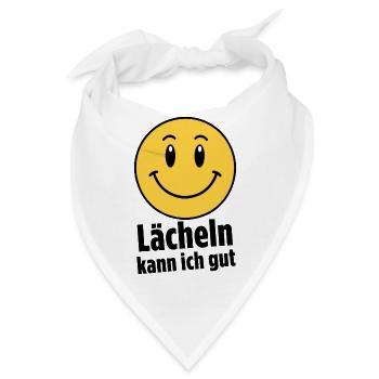 Lächeln kann ich gut - Bandana - Weiß - Vorne