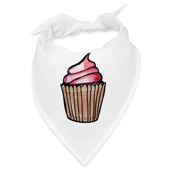 Cupcake-Wirbel-Skizze auf Schwarz - Bandana - Weiß - Vorne