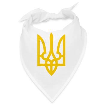 Tryzub Ukraine – Ukrainisches Dreizack-Emblem - Bandana - Weiß - Vorne