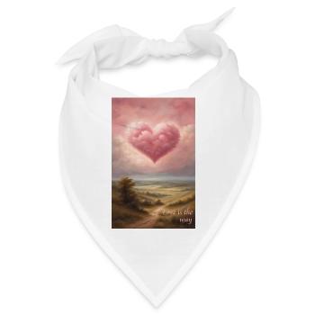 Herzwolke am Abend - Bandana - Weiß - Vorne
