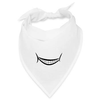 Grinsemund - Ein Grinsen versüßt jeden Tag - Bandana - Weiß - Vorne