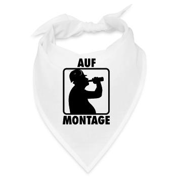 AUF MONTAGE, BAUARBEITER BAUHELM UND BIER - Bandana - Weiß - Vorne