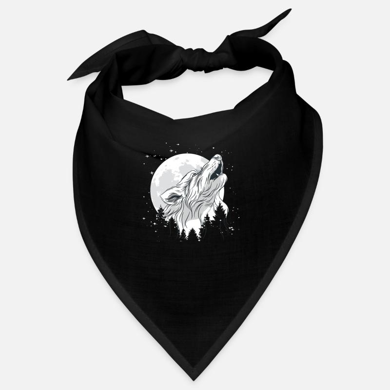Moon with a wolf Bandana