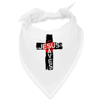 Jesus Saves - Bandana - Weiß - Vorne