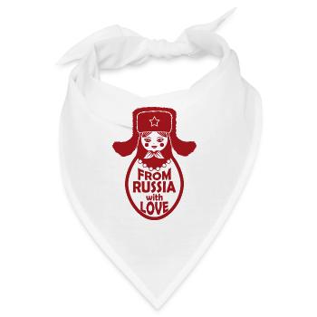 From Russia with love UdSSR Matrjoschka Puppe - Bandana - Weiß - Vorne