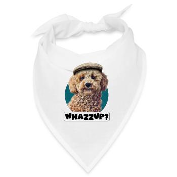 Hund Pudel Pepe whazzup Lustige Sprüche Geschenk - Bandana - Weiß - Vorne