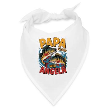 Papa komm wir angeln! Angelabenteuer mit Papa - Bandana - Weiß - Vorne