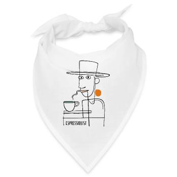 Espressionist - Espresso - Kaffee trinken - Bandana - Weiß - Vorne